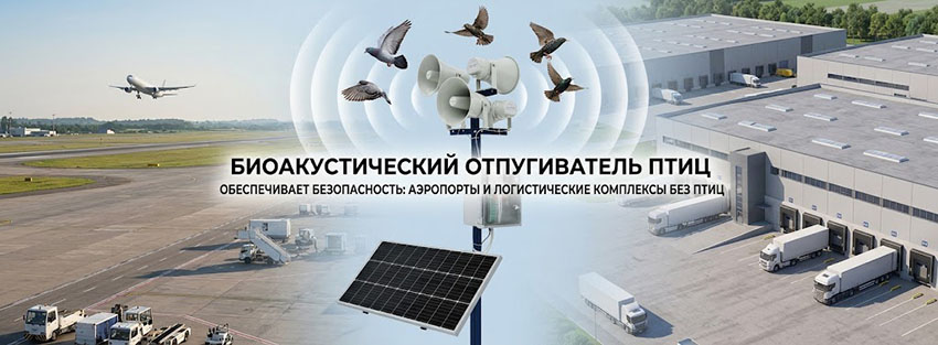Промышленный биоакустический отпугиватель птиц Купол-Био ПРО